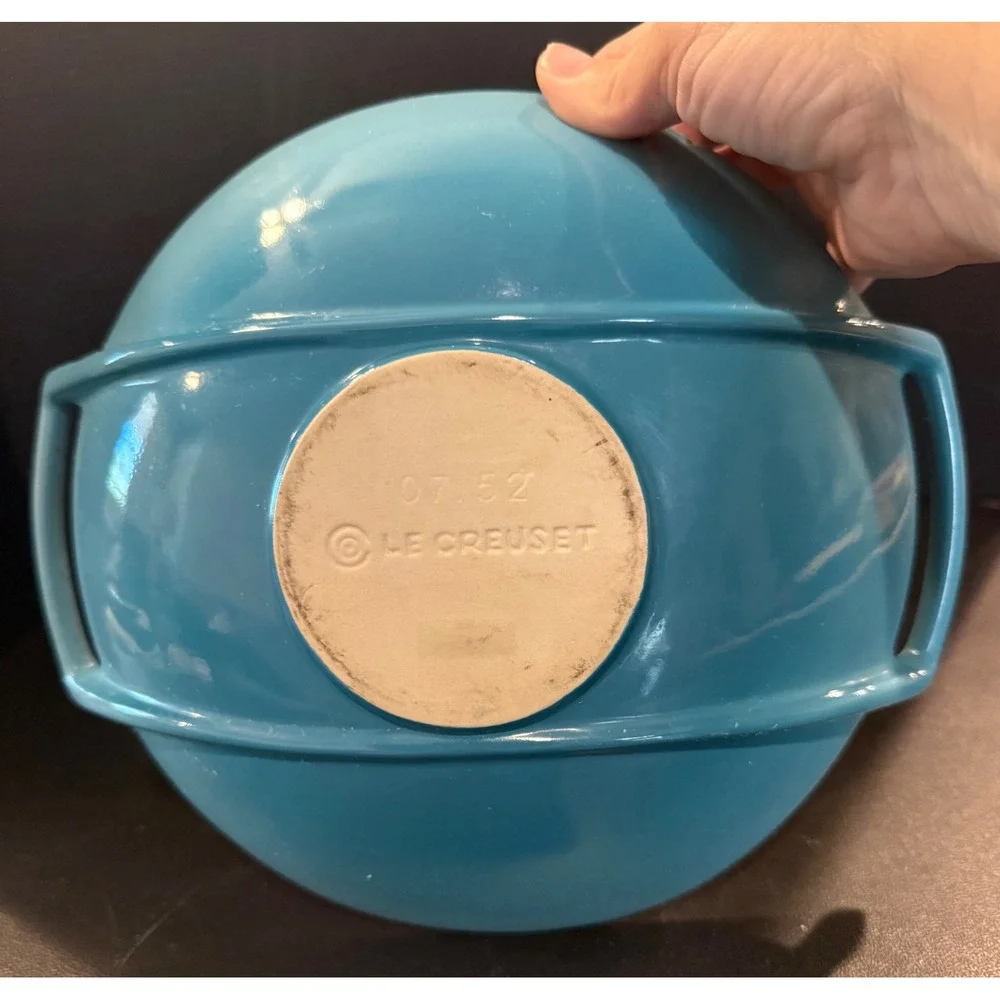 Le Creuset Mini Wok Stoneware Dish Caribbean Blue Handles